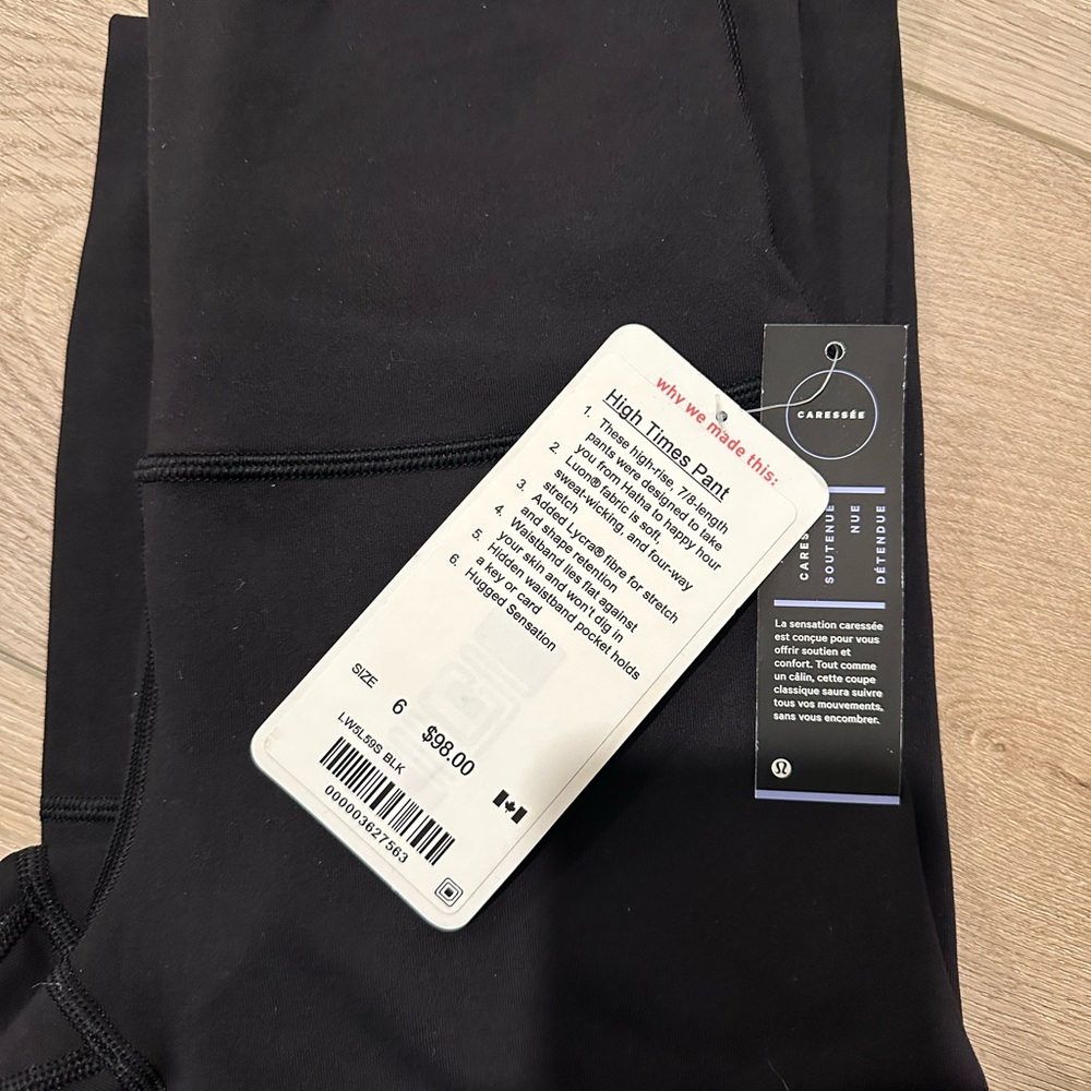 Lululemon Black High Times Pant 7/8-length Size 6 New with Tags!